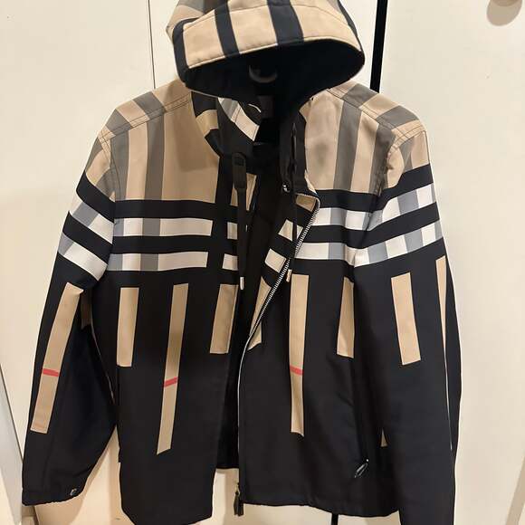 Burberry Reversible Check Hooded Jacket S EUC - Picture 1 of 5